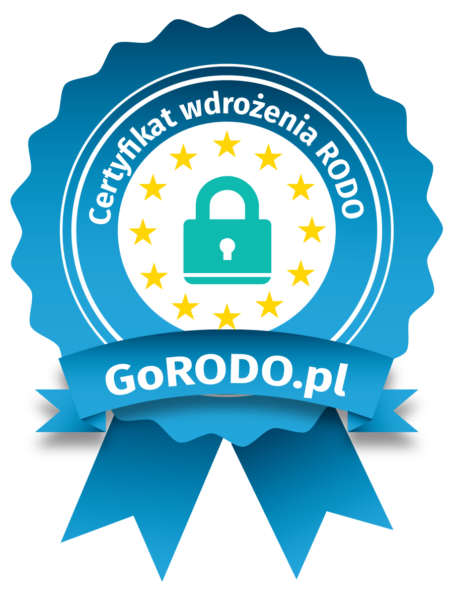 Certyfikat wdrożenia RODO w firmie GRUPA FIBRA SPÓŁKA Z OGRANICZONĄ ODPOWIEDZIALNOŚCIĄ